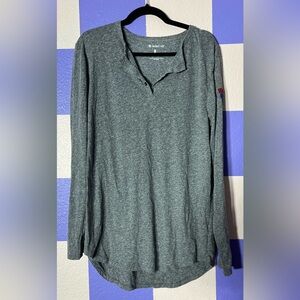 NWOT Bucket List Perfect Travel Henley in Heather Grey - Size L *flawed*